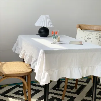 FSISLOVER uri Vintage Plisata Tabel Pânză de Bumbac Ciufulit Masă de Acoperire Picnic Pânză Obrus Tafelkleed mantel mesa nappe