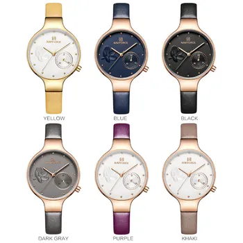 NAVIFORCE Femei Ceasuri de Lux de Top de Brand Doamnelor Cuarț Ceasuri din Piele Watchband Casual, Ceasuri Cadou Pentru Fete