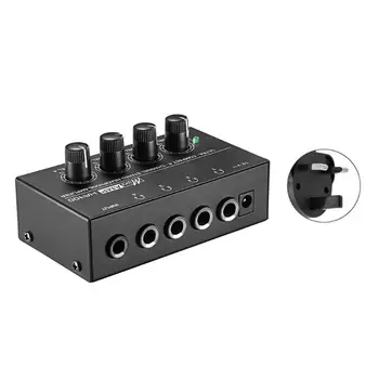 HA400 4 Canale Audio Mini Stereo Căști Amplificator cu Adaptor de Alimentare US/UK/eu/AU Plug