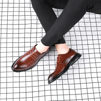 Misalwa Totemuri Barbati Oxford Piele Pantofi de Afaceri de Nunta Pantofi de Dimensiuni Mari Costum Rochie Pantofi Morden Usor de Potrivire de Înălțime a Crescut
