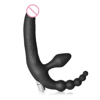 Mari silicon dublu Realistic Dildo Vibrator anal, dop de fund ham Curea silicon pe penis fals Lesbiene Gay Jucărie Sexuală de cuplu