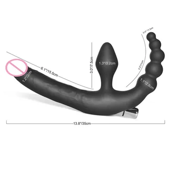 Mari silicon dublu Realistic Dildo Vibrator anal, dop de fund ham Curea silicon pe penis fals Lesbiene Gay Jucărie Sexuală de cuplu