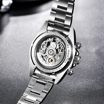 PAGRNE DESIGN de Brand de Top pentru Bărbați Ceasuri de Cristal Safir din Oțel Inoxidabil rezistent la apa Automate Mecanice Ceasuri Relogio Masculino
