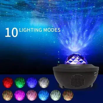 Colorat Cerul Înstelat Proiector Blueteeth USB Voice Control Music Player Lumina de Noapte LED de Încărcare USB Lampa de Proiecție Copii Cadou