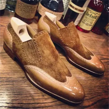 Noi Sosiri Pantofi pentru Bărbați de Înaltă Calitate Pu Cusaturi Piele intoarsa Casual si Confortabil pentru Bărbați Clasic Retro Zapatos Soulier Homme HC563