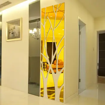 Pomul De Acril Oglindă Autocolante De Perete Camera De Zi Decalcomanii Sala De Artă Modernă Decor