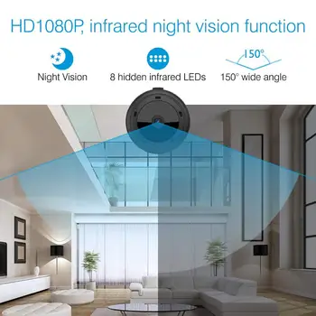 Mini Camera WiFi 1080P HD IR Night Vision Home Security Camera IP CCTV de Detectare a Mișcării Baby Monitor Ascunse Pentru Card TF