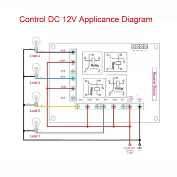 12V 4CH 1 Receptor & 2Transmitter fără Fir control de la distanță comutator mod de Lucru este reglabilă 200M pentru garaj usa / fereastra /lampa