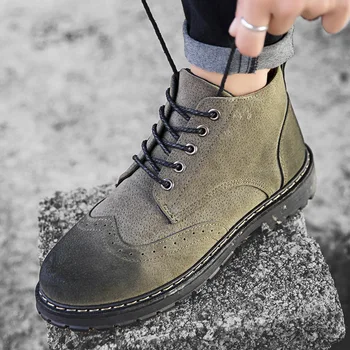 Hot nou Martin cizme barbati high-top scule pantofi mid-top moda pentru bărbați cizme stil Britanic bocanci militari desert boots