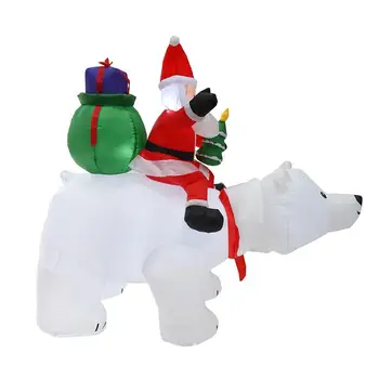 2m Gonflabile Moș Crăciun de Echitatie Urs Polar de Craciun Gonflabile Tremura Capul de Păpușă de Crăciun de Decorare Crăciun Doll