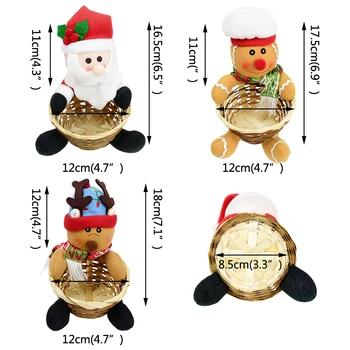 Crăciun Fericit Coș De Bomboane De Crăciun Elan Moș Crăciun Cookie-Uri De Stocare Coș Pentru Copiii De Anul Nou Cadou De Crăciun Petrecere Acasă Ornamente