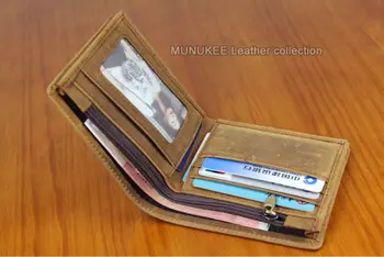 Vintage Crazy horse din Piele Portofel Barbati portofel de Piele de sex Masculin portofel geanta card de Credit monedă pungă orizontale scurte stil F107