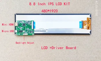8.8 inch IPS fâșie Lungă de afișare Întins Bar HDMI LA Mipi Display Aida64 Monitor USB 5V-Putere de-al Doilea Display Slim 1920*480case