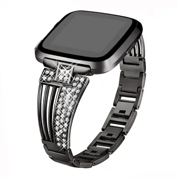 Pentru Fitbit Versa/Versa lite Curea Diamant Stras Banda din Oțel Inoxidabil de Înaltă Calitate Stras Brățară Band Watchband