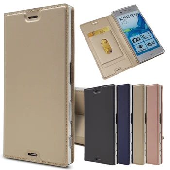 Ultra-subțire Magnetic de adsorbție Capac de moda de caz pentru Sony Xperia XZ XZs Card Toc Mat simt tactil de telefon genti