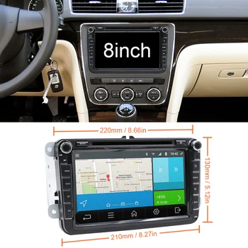 Eunavi 2Din Android10 Masina DVD Player cu GPS Pentru VW Passat CC Polo GOLF 5 6 Passat EOS T5 Sharan Jetta volkswagen Tiguan Auto Radio