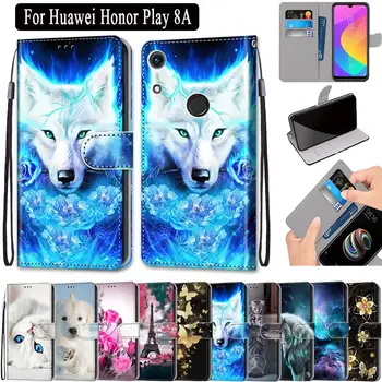 Husa Flip Pentru Huawei Honor 8A Caz Portofel Coperta din Piele de Lux Stand Slot pentru Card de Bara de Protecție Caz de Telefon pentru Onoare 8a Acoperi
