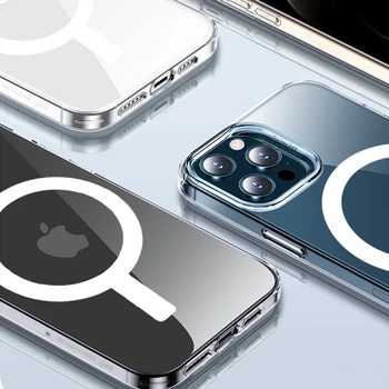 2 in 1 Magnetic Caz + Upgrade Magnetic Portofel Geanta Pentru iPhone 12 Pro Max Mini 11 Xs XR Transparent Caz din Piele Cartelei