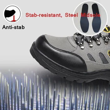 Respirabil, Anti-sparge Anti-puncție Alpinism Stil de Siguranță Pantofi de Lucru Constructii din Otel bombeu de Protectie Pantofi de Lucru