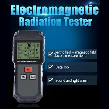 ET825 Durabil cu Alarmă Lumina Undelor Radio Digital Electromagnetic Detector de Date ABS Inchidere Radiații Metru de Siguranță Inteligent Monitor