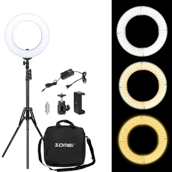 ZOMEI 14 inch Estompat LED Lumină Inel Suport de Telefon cu Camera Foto Video Kit de Iluminat pentru Machiaj Smartphone-uri Video de pe Youtube de Fotografiere