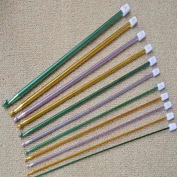 11PCS 2-8mm Multicolor Aluminiu TUNISIAN AFGAN Croșetat Cârlig de Tricotat Ace Arte Fierbinte