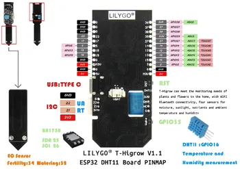 T-Higrow ESP32 WiFi Și Bluetooth DHT11 Temperatura Solului Și Umiditate Fotometrice Electrolit Senzor
