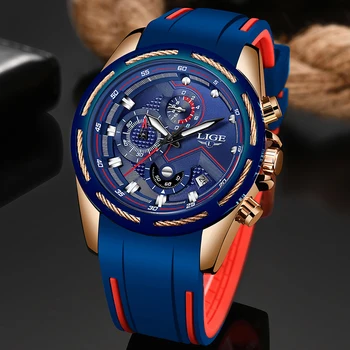 Reloje Noi LIGE Moda Mens Ceasuri de Top de Brand de Lux, Curea Silicon Quartz Cronograf Barbati Casual Sport Impermeabil Ceas