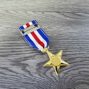 Armata SUA Premiul Medalia Steaua de Argint Medalii de Stea cu Cinci colțuri Onoruri Panglică Militare Comemora Insigna Pin