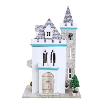 DIY Casa Papusa Mari Lunii Castelul Model Kit de Construcție Mobilier de Jucarie 3d Păpuși Puzzle Meserii pentru Copii Printesa Casei Jucarii