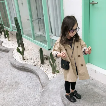 Primavara Toamna fată haina Noua Sosire stil coreean bumbac culoare pură mult stil all-meci adăposturi pentru moda pentru copii fete băieți