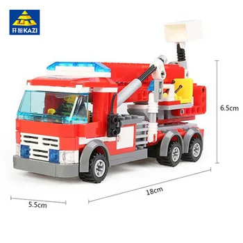 244Pcs Oraș de stingere a Incendiilor Camion Model de Masina Cărămizi Kit Blocuri Seturi Pompier Cifre Jucarii Educative pentru Copii