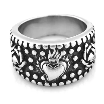Fanssteel bijuterii din oțel Inoxidabil punctată a crescut inima dragoste inel FSR20W03