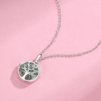 ELESHE Argint 925 Pomul Vieții Coliere Pandantiv cu Cristal CZ Foto Personalizate Lanț Colier pentru Femei Moda Bijuterii