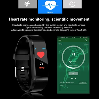 GEJIAN Inteligent brățară Brățară de Fitness Rata de Inima tensiunea Pedometru Sport Bratara SmartWatch Bărbați Femei Pentru Android IOS