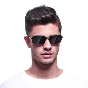 NYWOOH Epocă Polarizat ochelari de Soare Barbati Dreptunghi de Conducere Ochelari de Soare de sex Masculin Clasic Jumătate Cadru ochelari de soare UV400
