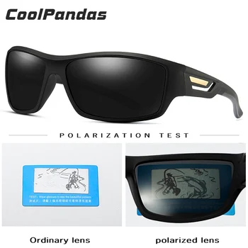 CoolPandas Moda Sport Ochelari de Soare Polarizat Bărbați Windproof de Conducere Ochelari Oglinda Anti-Orbire Ochelari de Lunetele de soleil