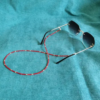 Șnur roșu Margele Colorate Margele Lanț ochelari de Soare Lanțuri de Ochelari de Citit Cablul de Titular Curea de Gât Frânghie pentru Masca Ochelari de Colier
