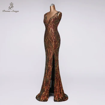 Piept Sexy zip stil rochii de Seara Sequin rochii de partid halat de serată vestidos Elegante rochii de seara vestido longo festa