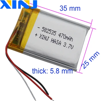 XINJ 3.7 V 470 mAh litiu-polimer baterie li po 582535 3pin JST-PH 1.0/1.25/1.5/2.0/2.54 mm mufă Pentru navigare GPS Music player