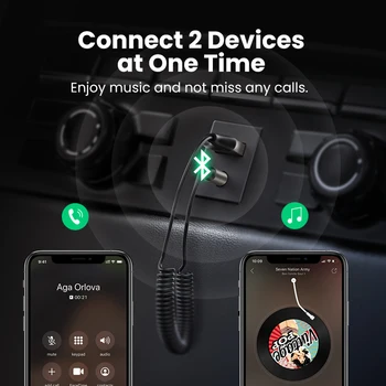 UGREEN Receptor Bluetooth 5.0 Adaptor Bluetooth Hands-Free Car Kituri Audio AUX de 3,5 mm Jack Stereo de Muzică fără Fir Receptor pentru Masina