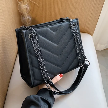 Ața de cusut v spic geanta Crossbody 2021 Noi de Moda de Înaltă calitate din Piele PU pentru Femei Geantă de mână de Designer Geantă de Umăr cu Lanț