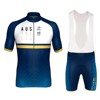 AUSTRALIA Ciclism Jersey Echipa Pro Set Maillot Bicicleta Îmbrăcăminte Ropa De Hombre Salopete pantaloni Scurți Ciclismo 2020 MTB Maneca Scurta Barbati Full