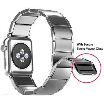 Mai nou 40/44mm Curea de mână Pentru Apple Watch Seria 5 4 Oțel Inoxidabil Incuietoare Magnetică Ceas Bandă de Piele Pentru Apple Seria 1 2 3