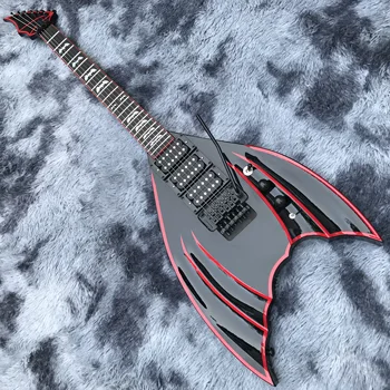 Custom shop personalizate chitara electrica, 2020 nou de vânzare, de calitate, negru, bandă roșie, personalizabil forma și logo-ul. Transport gratuit.
