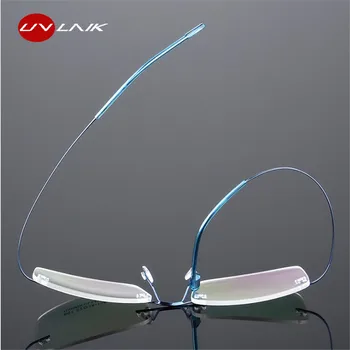 UVLAIK fără ramă de Titan Rame Ochelari de vedere Femei, Bărbați Optic Flexibil Cadru de Prescriptie de Ochelari Fara rama Ochelari ochelari