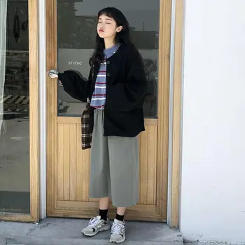 Hanorace Femei Zip-up Simplu Solide în Vrac Uza de Toate-meci Stil coreean grupa de Street Wear Moale Doamnelor Minunat O-Gat Maneci Lungi Hoodie