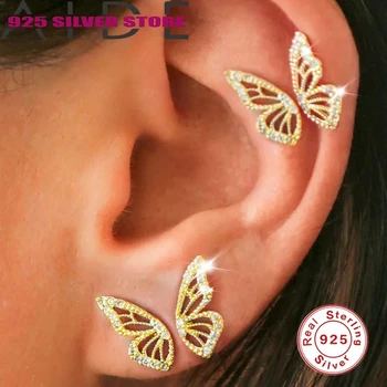 Aide Noi Cercel pentru Femei de argint 925 de distracție de moda fluture diamant cercei Stud Cercei 2020 Noua Moda