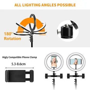 LED-uri de Lumină Inel de 26cm Selfie Inel de Lumină Lampă Video Ringlight cu Trepied / suport de telefon/ Sac de Depozitare / Bluetooth Control de la Distanță