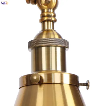 IWHD Antic de Epocă de Aur a CONDUS Lampă de Perete de Lângă Hol Scara Loft Industrial Decor Leagăn Brațul Lung Perete Corpuri de iluminat Wandlamp
